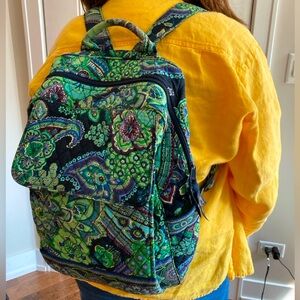 Green & Blue Paisley Vera Bradley Backpack